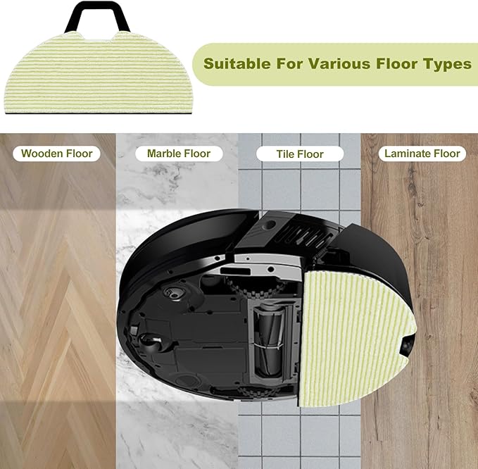 6 Pack Vacmop Replacement Pads Compatible with Shark RV2610WA AV2610WA AV2620WA AV2630WA RV2410WD Matrix Plus AI Ultra 2-in-1 Robot Vacuum,Reusable Mop Vac Pads Refills,Washable Microfiber Soft Pads