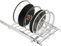 Slide Out Pot Lid Organizer Under Cabinet, Wire Dividers Kitchen Pull Out Pot Lid Storage Rack Holder, Full-Extension Rail 15" W*22" D