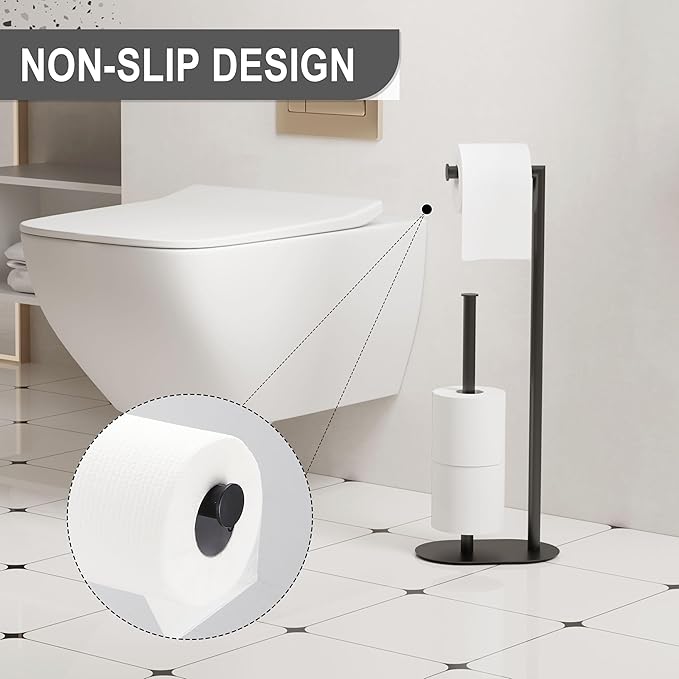 KLDKLD Black Toilet Paper Holder is Crafted from Premium Metal Material,ensuring it Remains Rust-Proof and Durable Over Years of use.