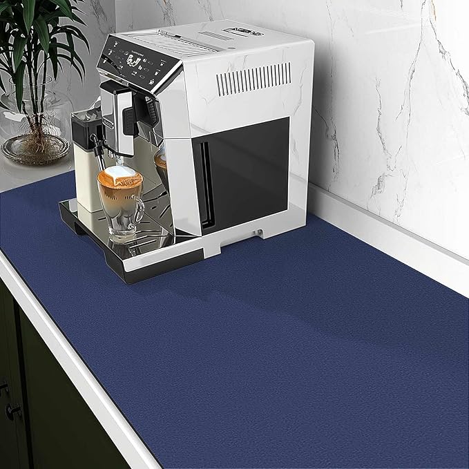 WISELIFE Dish Drying Mat Super Absorbent Drying Mat Large Dish Drying Mats for Kitchen Counter Easy Clean Dish Mat Kitchen Drying Mat18"x 36" Classic Blue