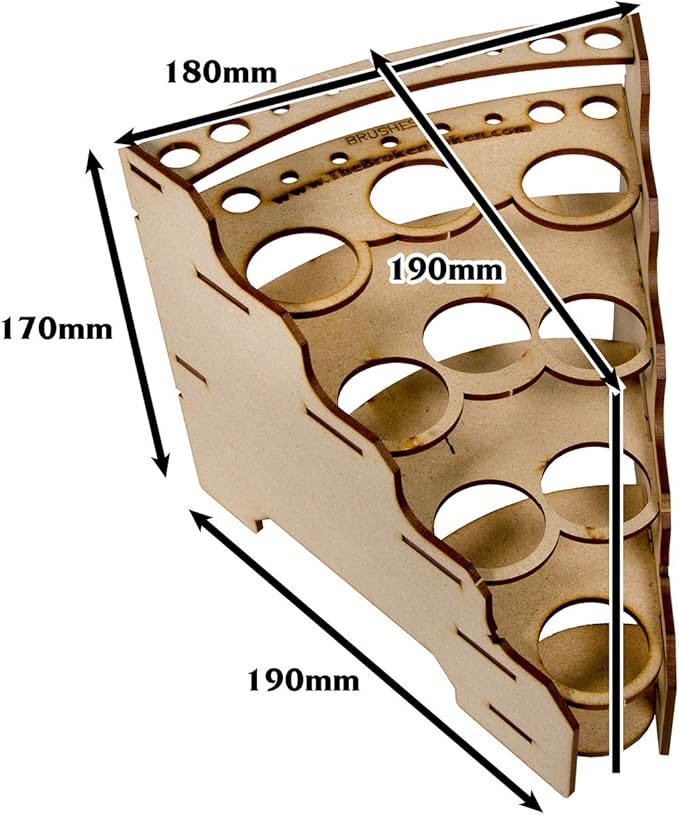 The Broken Token Modular Paint Rack w/ 35mm Holes - 45° Wedge - Multiple Organizer for Paint Bottles, Pots, and Brushes in Tiered Layout - Customize Your Pieces with Easy Organization & Access
