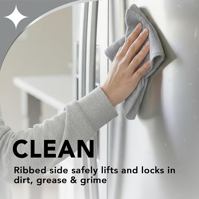 Weiman Microfiber Cloth for Stainless Steel - Safely Traps and Removes Dirt, Oil and Grime to Protect From Scratches 1.40" x 3.56"