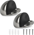 Floor Mounted Door Stops, Stainless Steel Door Stoppers for Floor, Floor Door Stop Mounted Half Moon, with Screws, for Hard Floor Concrete Floor(Silver,2 Pcs)
