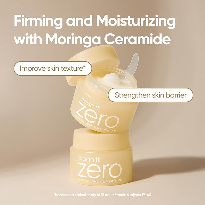 BANILA CO Clean it Zero Firming Cleansing Balm | Korean Makeup Remover, Cleansing Oil to Soothe and Moisturize Skin | Vegan | Made with Moringa Ceramide and Panthenol (100ml/3.38 fl.oz)