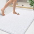 Arotive Bathroom Rugs 44x24, Extra Soft Absorbent Shaggy Chenille Bath Rugs, Machine Washable Rubber Backing Non-Slip Bath Mats for Bathroom Floor Tub and Shower, Home Decor Accessories, White