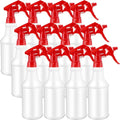 Eccliy 12 Pcs 16 Oz Plastic Spray Bottle, Adjustable Empty Reusable Sprayer for Cleaning, Planting, Water, Bathroom and Kitchen, BBQ, Commercial and Residential(Pure Red,Original)