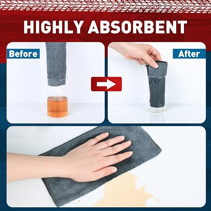 Gray Microfiber Cleaning Cloths Bulk-400 Pack, Gray Microfiber Towels for Cars, Ultra Absorbent Wash Cloths, Lint-Free Streak-Free Microfiber Towels Bulk for Cars, 12x12 inches