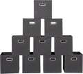 Fabric storage bins Cubes, Fabric Cube Organizer with Handle, Foldable Cube Bins for Cloth or Accessary Storage, 11x11x11, Set of 10, (Black)