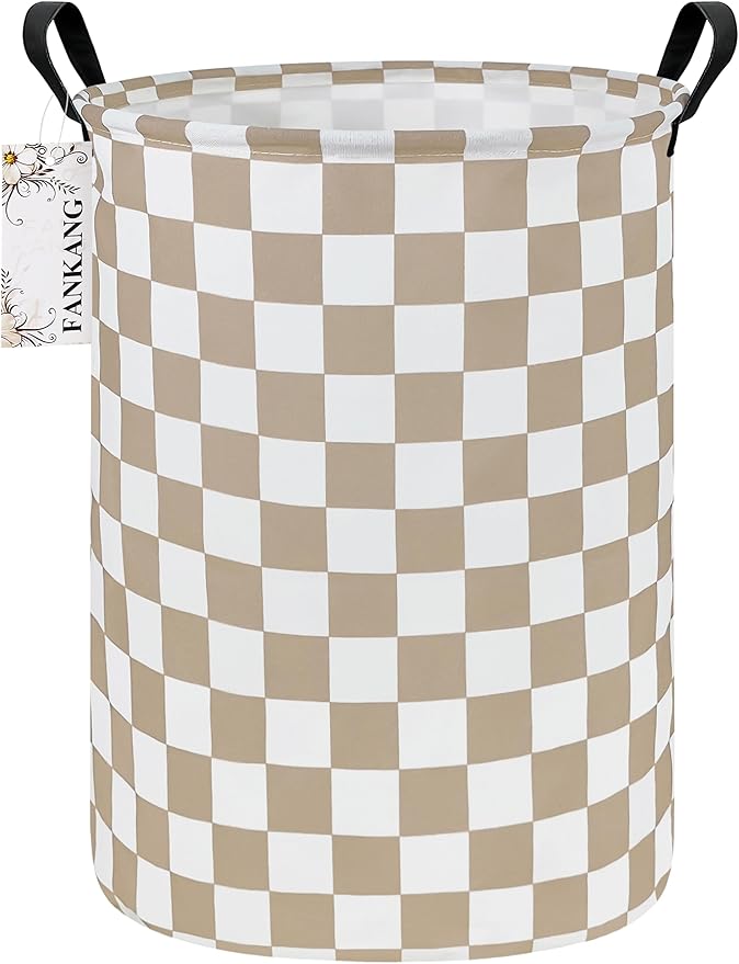 FANKANG Storage Basket, Nursery Hamper Canvas Laundry Basket Foldable with Waterproof PE Coating Large Storage Baskets for Kids Boys and Girls, Office, Bedroom, Clothes,Toys(Beige flag)