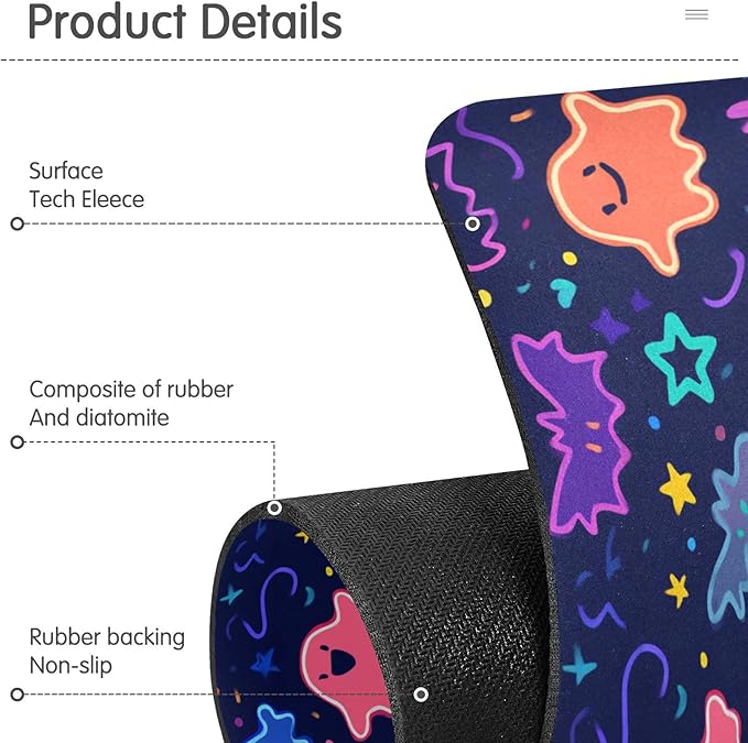 Kitchen Sink Splash Guard 1 PC 30 Inch Sink Faucet Mat Splash Guard for Bathroom Countertop Water Absorbent Foldable Cuttable Soft Washable Halloween Neon Ghosts Stars and Bats