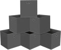 13 inch Record cube storage bins,collapsible fabric storage cubes Decorative storage basket,apply to clothes organizer box,shelves in closet,laundry,daycare centers,offices,6 Pack(Gray)