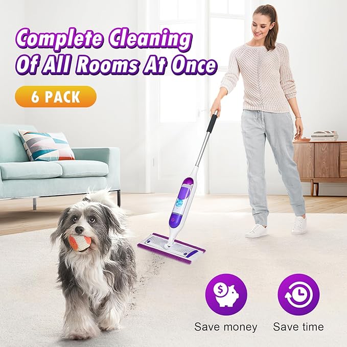 6 Pack Spray Mop Pads for Swiffer® Power Mop Multi-Surface Mop and PowerMop Wood Mop Pads Refill, Washable & Reusable Floor Cleaning Replacement Mopping Pads