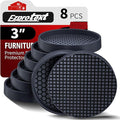 Ezprotekt Non Slip Furniture Pads, 8 Pcs 3" Anti Skid Rubber Furniture Caster Cups, Anti-Slip Furniture Coasters for Hardwood Floors, Anti Slide Floor Protectors for Bed Couch Stoppers (Black)