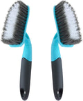 2-Pack Scrub Brush for Cleaning with Long Handle, Medium Firm Brush Bathroom Cleaning Supplies and Bathtub Cleaner and Shower Cleaning, Multi-Scene Use for Kitchen or Carpet