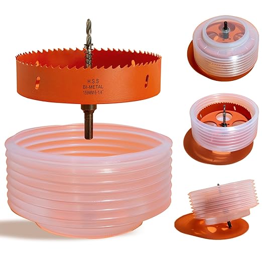 6.25 Hole Saw for Recessed Lights Can Lights, 6-1/4 Inch Hole Cutter with Dust Bowl Catcher for Led Recessed Lighting 6 Inch and Wood Metal Drywall, Bi-Metal Construction