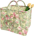 vctops Boho Cotton Quilted Storage Basket for Organizing, Basket Organizer Gift Baskets with Handles, Storage Bins for Toys, Books, Towels, and Clothes, Collapsible Fabric(Pattern K,13"x10.6"x10")