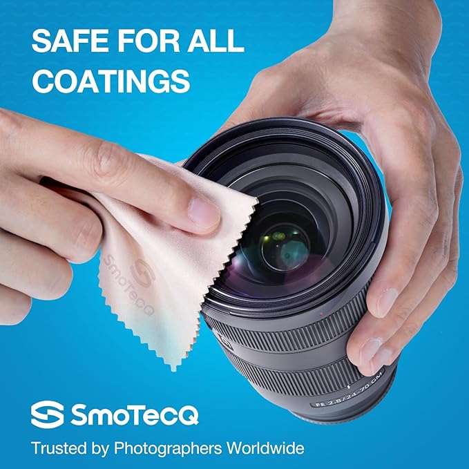 SmoTecQ 12 Pack Microfiber Lens Cleaning Cloths – Ultra-Soft, Scratch-Free Eyeglass Cloths for Glasses, Screens & Cameras – 7×6 in, Assorted Colors