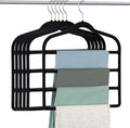 Velvet Hangers Space Saving Non Slip Pant Velvet Hangers, DUDUCOFU 6 Pack Black Multi Layer Clothes Hangers Closet Organizer for Pants Trousers Scarf