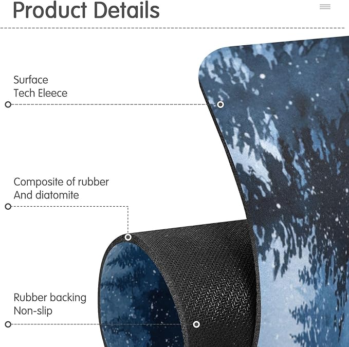 Kitchen Sink Splash Guard 1 PC 30 Inch Sink Faucet Mat Splash Guard for Bathroom Countertop Water Absorbent Foldable Cuttable Soft Washable Watercolor Winter Mountain Blue