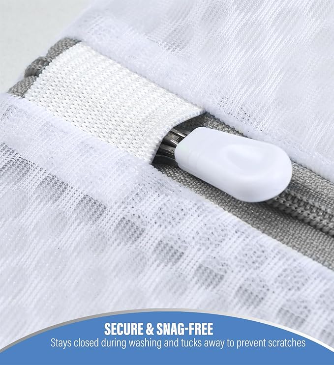 VASSON Premium Mesh Laundry Bags for Delicates with Auto-Lock Zipper - Durable Washing Bag Set for Blouse, Hosiery, Underwear, and Shoes (3-Piece Set (Large/Bedding))