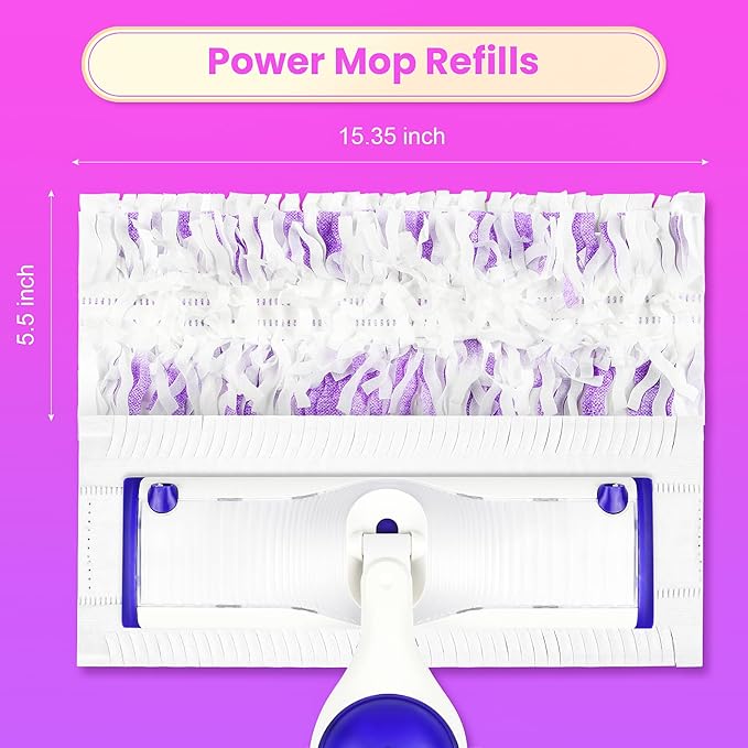 40 Cout Power Mop Pads Refills for Powermop , Multi-Surface Disposablen swiffer Power Mop Pads，Unscented Spray Cleaning Repalcement Pads Refill