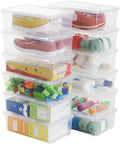 6 Quart Stackable Plastic Storage Shoebox, BPA-Free Nestable Container with Latching Lid to Organize, See-Through Box for Home and Office, Multi-Purpose Clear Bins (Transparent, 12 Pack)