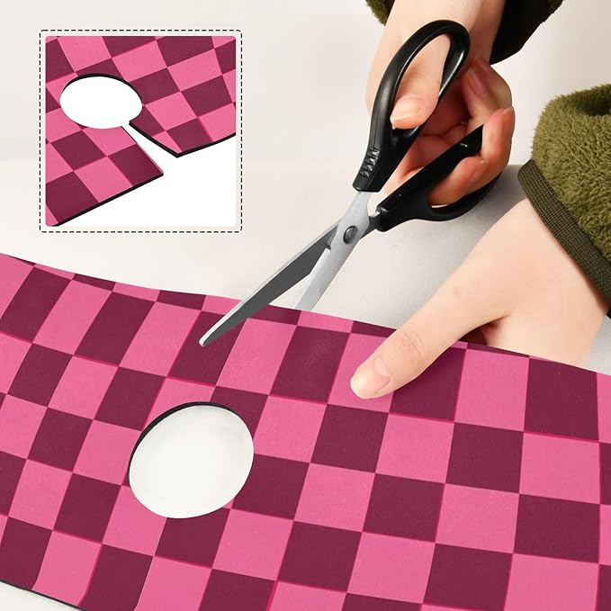 Checkered Hot Pink Kitchen Sink Splash Guard Sink Faucet Mat Faucet Handle Drip Catcher Drain Mats for Kitchen Bathroom Countertop Absorbent Dish Drying Pad 2Pack 14.7x5.4IN