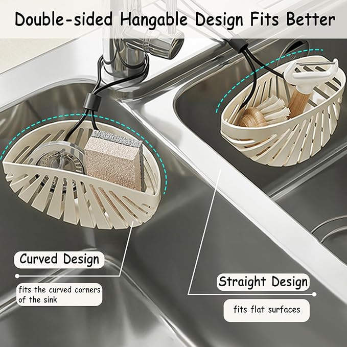 Sponge Holder for Kitchen Sink Suction,Kitchen Sink Organizer Caddy Holder,Dish Sponge Holder