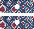 Kitchen Sink Splash Guard 2 PCS 14.7 Inch Sink Faucet Mat Splash Guard for Bathroom Countertop Water Absorbent Foldable Cuttable Soft Washable Vintage Blue Floral Patriotic