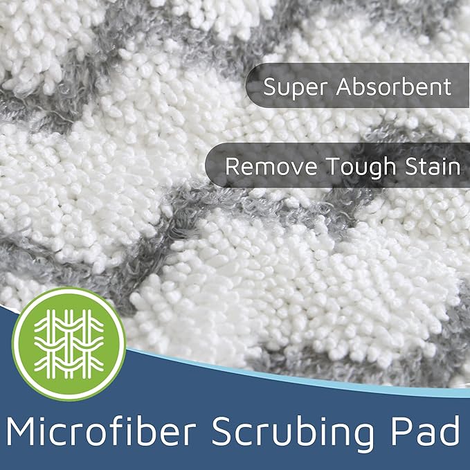 F Flammi 4-Pack Replacement Pads Compatible with Shark Steam Pocket Mop S3501 S3601 S3901 S3550 S3801 SE450, Double-Sided Microfiber Refills for Hardwood Tile Floor, Professional Scrubbing Strips