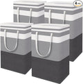 HomeHacks 4-Pack Large Laundry Basket, Waterproof, Freestanding Laundry Hamper, Collapsible Tall Clothes Hamper with Extended Handles for Clothes in the Dorm and Family-(Gradient Grey, 88L)