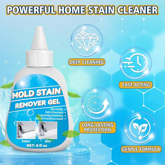 Tiepetly Home Stain Cleaner Gel, Heavy Duty Washing Machine Cleaner, Multifunctional Stain Remover, Deep Cleaning for Washing Machine Gasket, Bathroom, Grout, Tile, Shower, Sink, Caulk (8 Fl Oz)