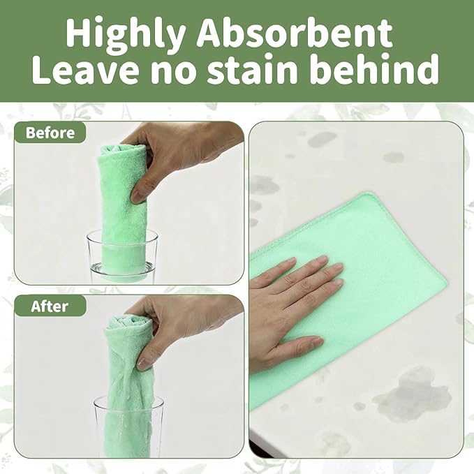25Pcs Microfiber Cleaning Cloths, Microfiber Towels Bulk for Cars & Home,Reusable and Washable Cleaning Rags 5 Colors Assorted,11.8"X11.8"