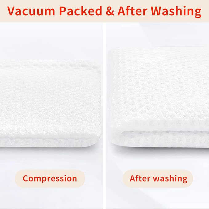 Homaxy 100% Cotton Waffle Weave Kitchen Dish Towels, Ultra Soft Absorbent Quick Drying Cleaning Towel, 13 x 28 Inches, 24-Pack, White