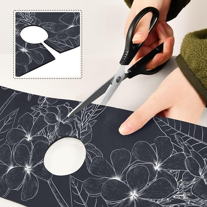 Kitchen Sink Splash Guard Sink Faucet Mat Faucet Handle Drip Catcher Drain Mats for Kitchen Bathroom Countertop Absorbent Dish Drying Mat Pad 2pack 14.7x5.4Inch Black White Floral