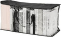 PATIKIL 25.6x7.9x23.6in Clear Storage Bags, Plastic Storage Bags Clear Large Zippered Organizers Foldable Closet Bed Sheet Organizer Cube with Zipper Handles for Book Clothes Yarn,XL,Black