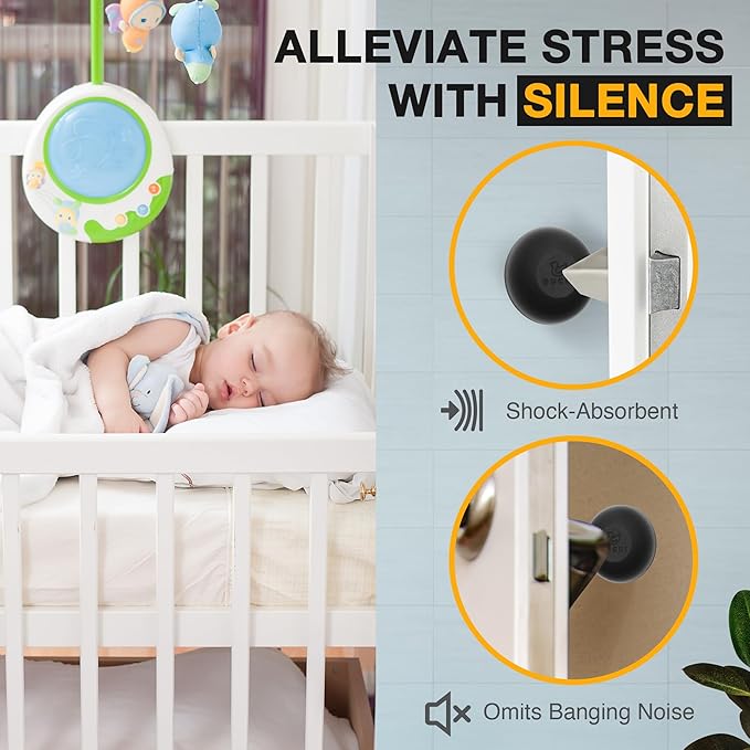 Ducki Wall Protectors - 4 Matte Black- Self Adhesive, Reusable Solution for Stopping Wall Damage & Noise from Doors, Refrigerator & More in Your Home & Office - Durable, Shock Absorbent, Discreet