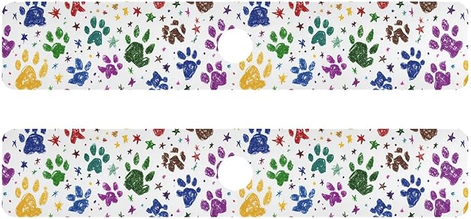 Kitchen Sink Splash Guard 2 PCS 30 Inch Sink Faucet Mat Splash Guard for Bathroom Countertop Water Absorbent Foldable Cuttable Soft Washable Paw Prints and Stars