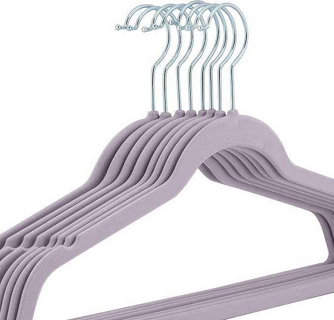 Laura Ashley Kids Velvet Hangers| 25 Pack | Durable | Lightweight | Pink | Non-Slip | Closet Organization | Holds 10lbs
