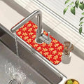 Christmas Merry Xmas Kitchen Sink Splash Guard Faucet Mat Santa Claus Super Absorbent Fast Drying Mat Sink Splash Guard Behind Faucet for Kitchen Bathroom, 15.5"x5.5"
