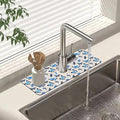 Sink Splash Guard Faucet Mat Watercolor Butterflies Absorbent Fast Drying Mat Sink Gadgets Splash Guard Behind Faucet Drip Catcher for Kitchen Bathroom 15.5"X5.5"