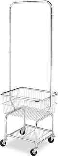 Whitmor Commercial Rolling Laundry Butler with Wire Storage Rack