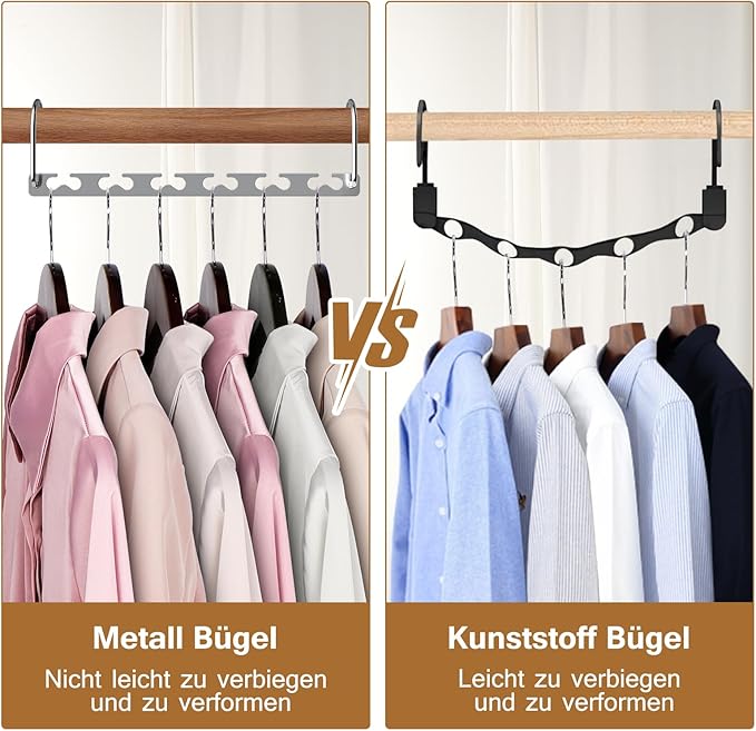 Magic Clothing Hangers Space Saving Sturdy Metal Hangers Wardrobe Closet Organizer Space Saving Hanger Pack of 12 Cascading Hangers