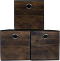 Decorative Cube Storage Bin with Wood Grain,Thickened Fabric Storage Cube Box Sturdy Cube Organizer Basket,Foldable Space Saving Bin for Shelves,Home,Office,Nursery,Dorm Room,3 Pack (12.6x12.6x12.6in)
