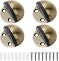 Floor Mounted Door Stops, Stainless Steel Door Stoppers for Floor, Floor Door Stop Mounted Half Moon, with Screws, for Hard Floor Concrete Floor(Bronze,4 Pcs)