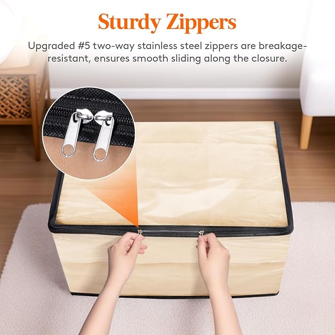 Lifewit 90L Large Clear Clothes Storage Bags, 8 Pack Plastic Comfort Blanket Storage, Vinyl Foldable Moving Bags with Zipper and Reinforced Handles, Closet Organizers Containers for Bedding, Duvet