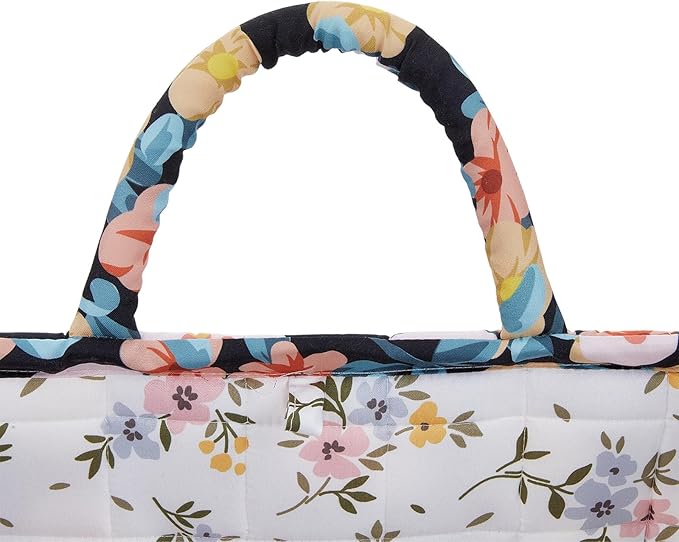 Boho Fabric Storage Basket, Large Capacity Laundry Basket, 12.2'' x 10.23'' x 10.23'' Collapsible Laundry Hamper with Easy Carry Handles (A Multi-Color 4, L)