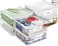 Plastic Storage Bags with Easy-Glide Zipper, Pack of 6, Durable Clear Vinyl Zippered Storage Bags for Clothes Sweaters Comforters Blankets Sheets Bedding (15.7 x 13.8 x 3.9 Inch)