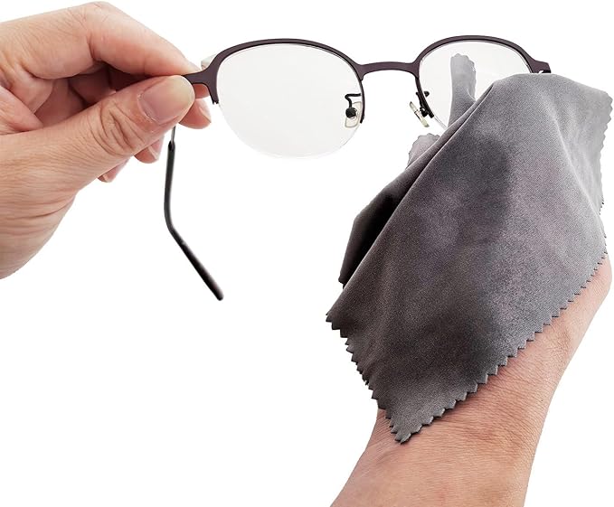 Microfiber Cleaning Cloth, 30 Pack - 200+ GSM Heavyweight Lint-Free Streak & Scratch-Free Cloths for Eyeglasses, Glasses, Screens, Camera Lens - 7x6 Inch Premium White, Bulk, Reusable