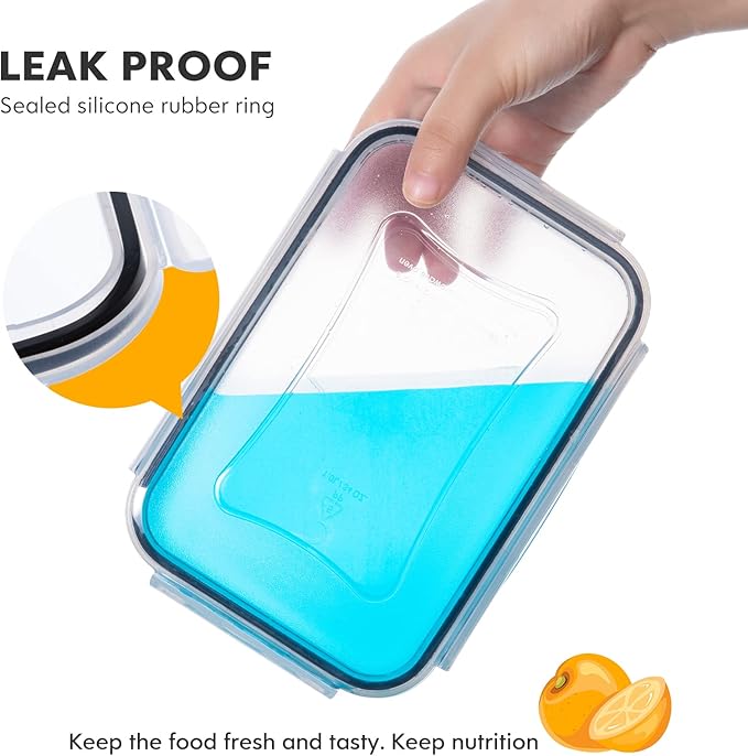 44 PCS Food Storage Container with Lid (22 Lids & 22 Containers) - Leakproof Meal-Prep Containers for Kitchen Storage Reusable Plastic Microwave/Dishwasher Safe with Labels & Pen